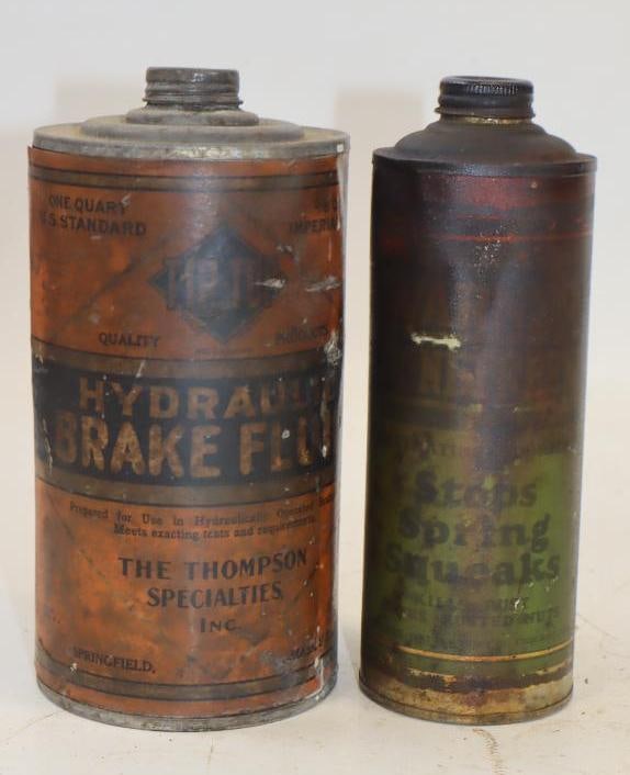 Group of 2 Tip-Top & Warner Early Brake Fluid & Spring Oil Cans (1 of 2)