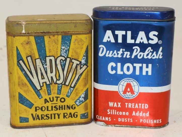 Group of 2 Atlas & Varsity Polishing Cloth Tins (1 of 2)