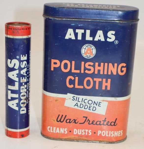 Group of 2 Atlas Polishing Cloth Tin & Door Ease Can (1 of 2)