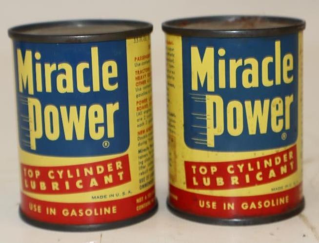 Group of 2 Miracle Power Top Cylinder Oil Cans: 3.5 oz each