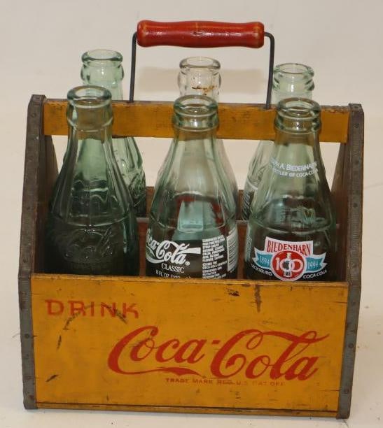 Drink Coca-Cola Wooden 6 Pack Carrier with 6 Bottles (1 of 4)