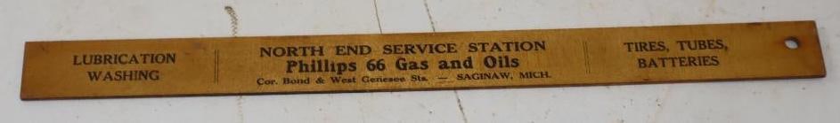 Phillips 66 North End Service Station 14 Inch Fish Length Advertising Ruler: 14" x 1.5"