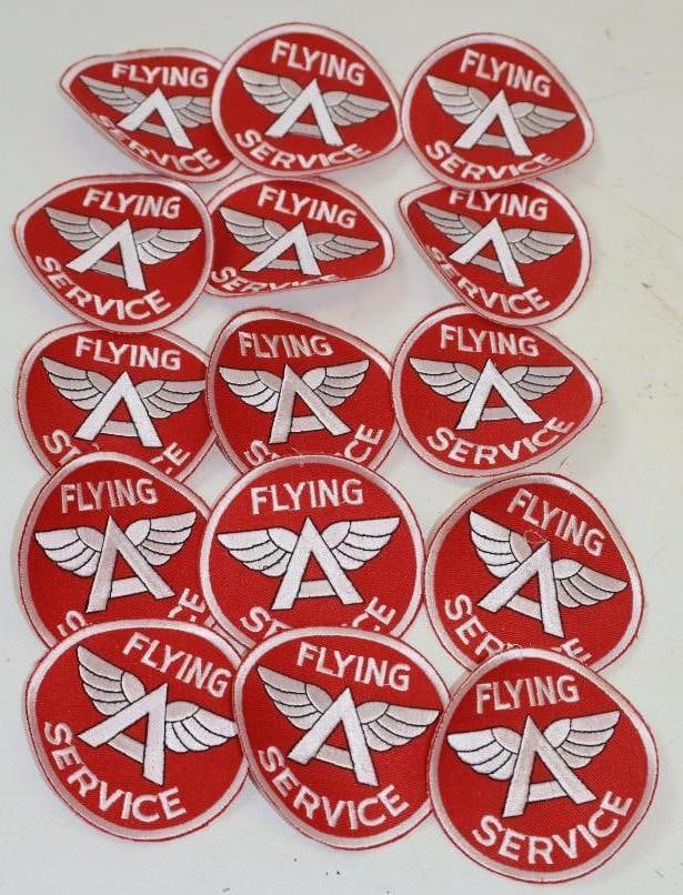 Group of 15 Flying A Service Shirt Patches: 3" x 3" each