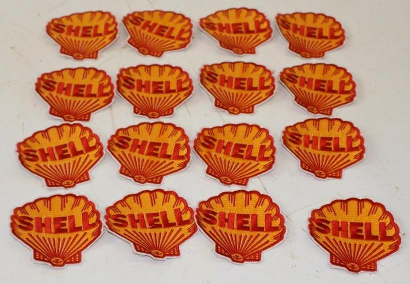 Group of 16 Shell Service Station Shirt Patches: 2.75" x 2.75" each