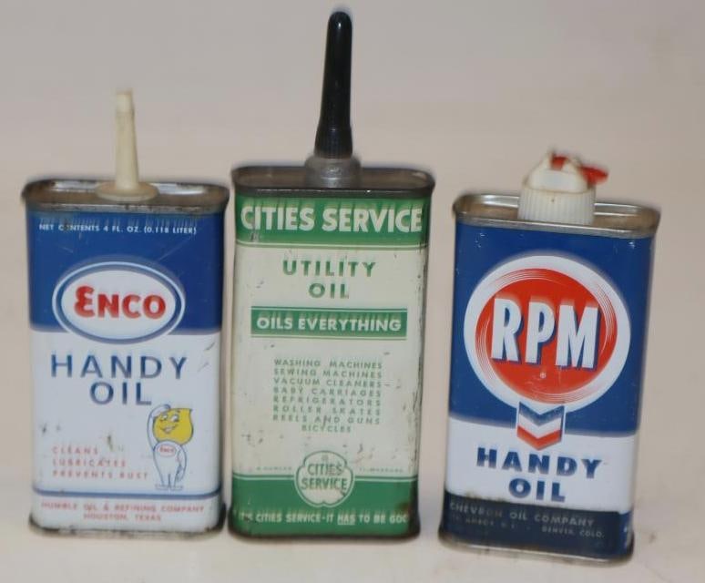 Group of 3 Different Handy Oil Cans: 4 oz each