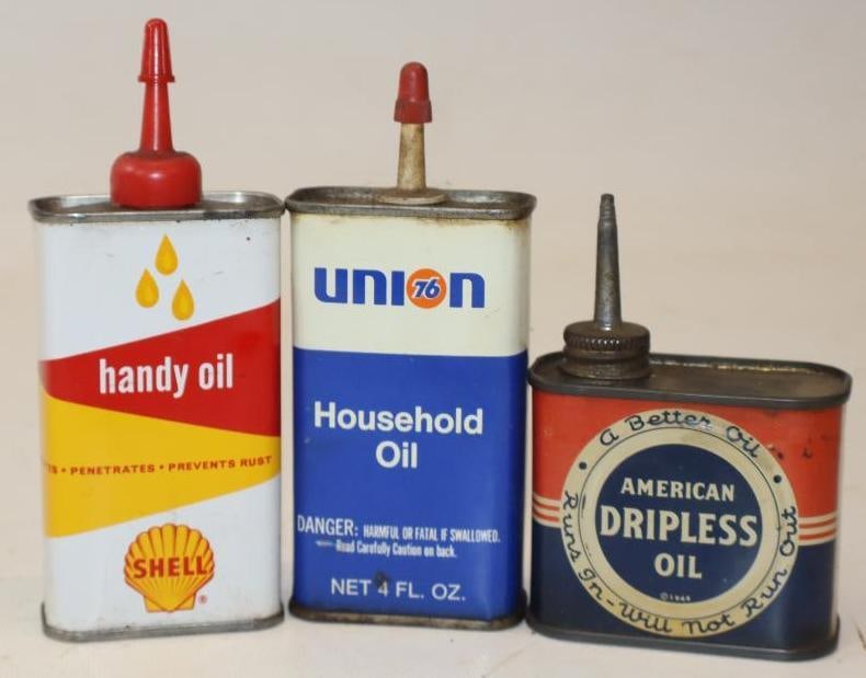 Group of 3 Different Handy Oil Cans: Largest is 4 oz