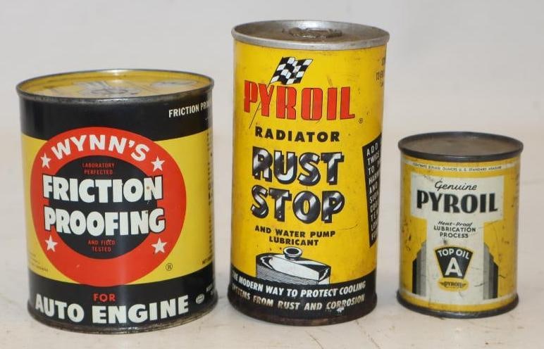 Group of 3 Oil & Radiator Advertising Cans: Largest is 16 oz all are full