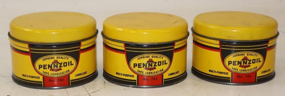 Group of 3 Pennzoil 1 lb Grease Cans: 16 oz each all are empty