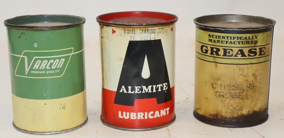 Group of 3 Different 1 lb Grease Cans: 16 oz each all are empty