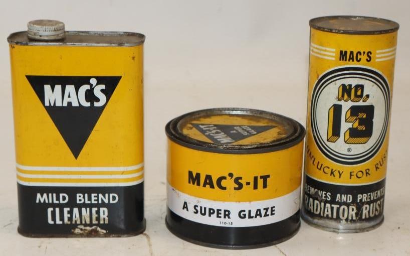 Group of 3 Mac's Car Care Product Cans (1 of 2)