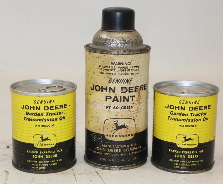 Group of 3 John Deere Transmission Oil & Paint Cans (1 of 2)