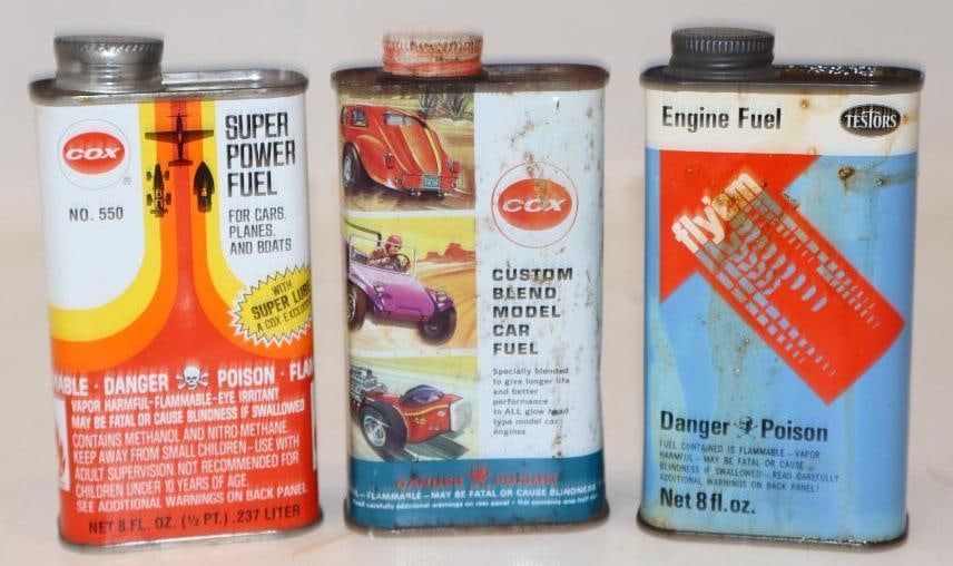 Group of 3 Cox and Testors Model Car Fuel Cans (1 of 2)