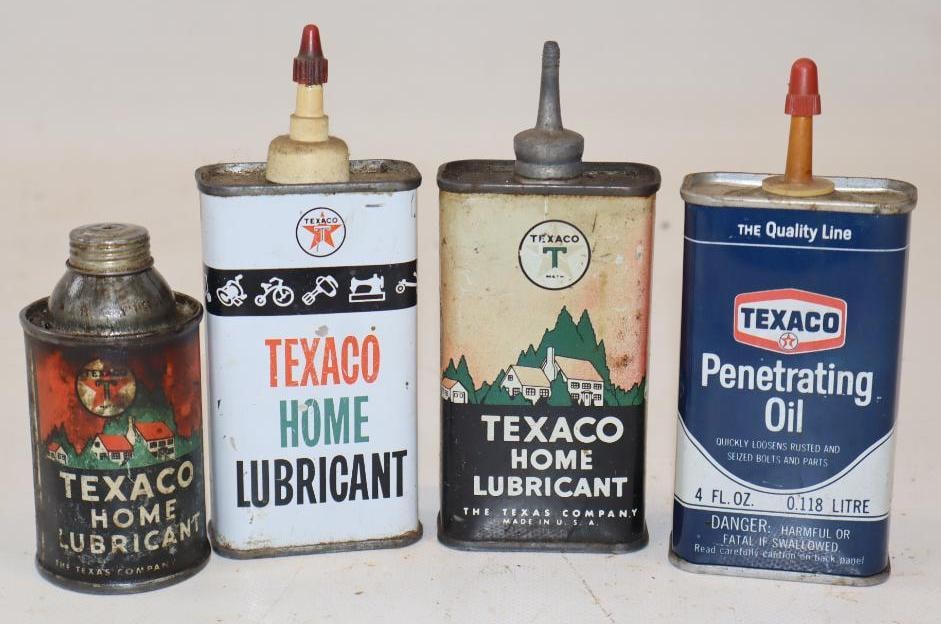 Group of 4 Different Texaco Handy Oiler Cans (1 of 2)