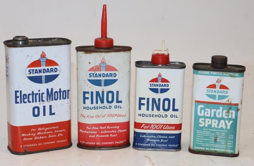 Group of 4 Different Standard Handy Oil & Garden Spray Cans: Largest is 8 oz