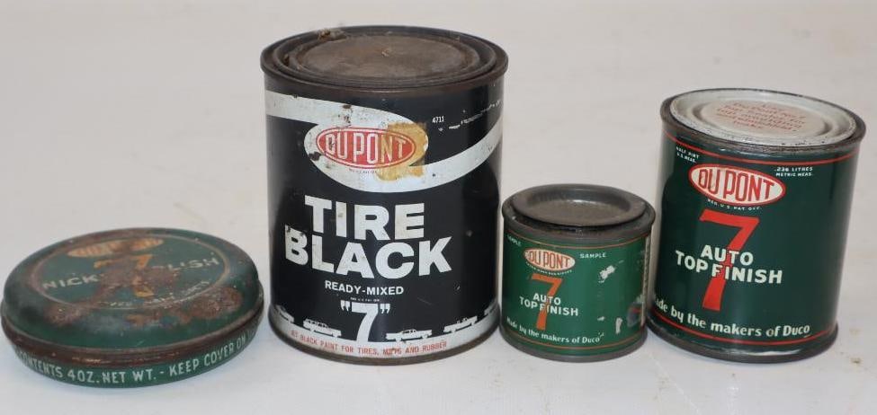 Group of 4 Dupont Car Care Product Cans: Largest is 16 oz