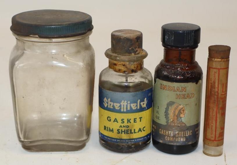 Group of 4 Different Glass Car Care Product Bottles (1 of 2)