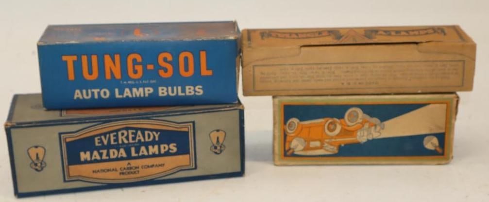 Group of 4 Cardboard Mazda Auto Lamp Bulb Display Boxes with Product (1 of 6)