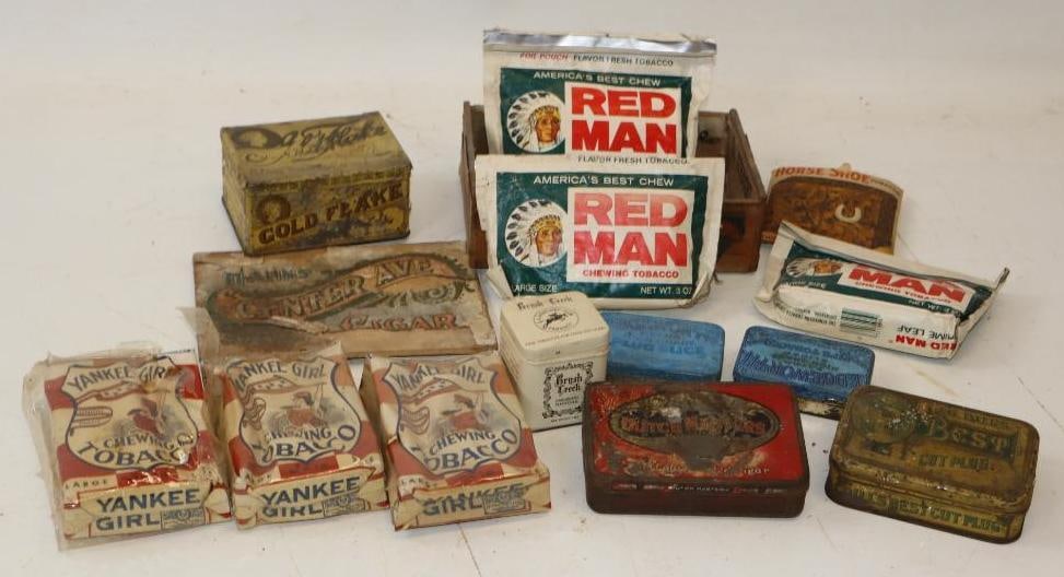 Group of 15 Tobacco & Cigar Advertising Tins, Box, & Packages (1 of 9)