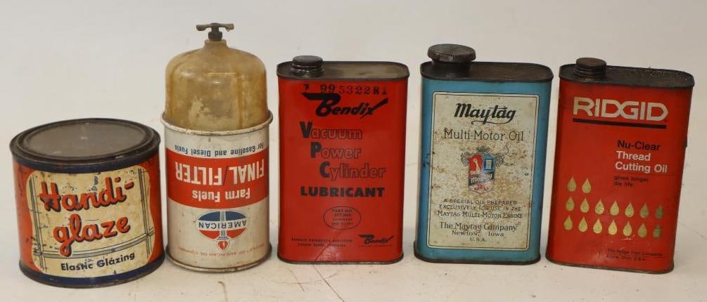 Group of 5 Oil, Glue & Filter Cans (1 of 4)