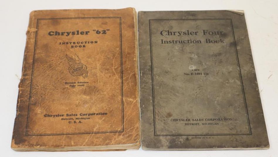 Group of 2 1920s Chrysler Four and Sixty Two Instruction Books (1 of 4)