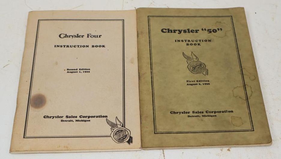 Group of 2 1925-1926 Chrysler Four and Fifty Instruction Books (1 of 4)