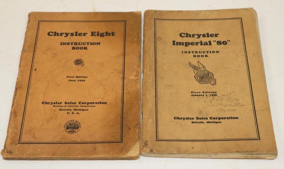 Group of 2 Chrysler Eighty and Imperial Eighty 1920s Instruction Books (1 of 4)
