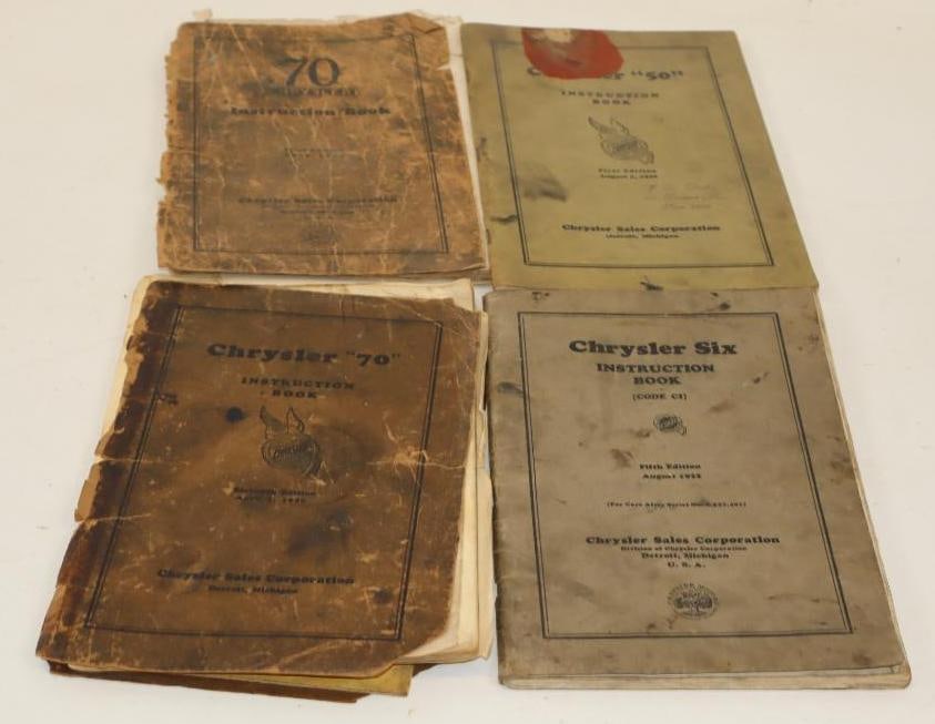Group of 4 1920s and 30s Chrysler Instruction Books (1 of 4)