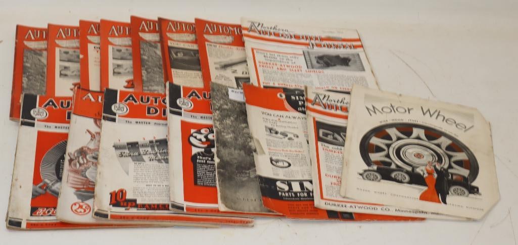 Group of 16 1930s Automotive Journal Magazines: 8.5x11 Each
