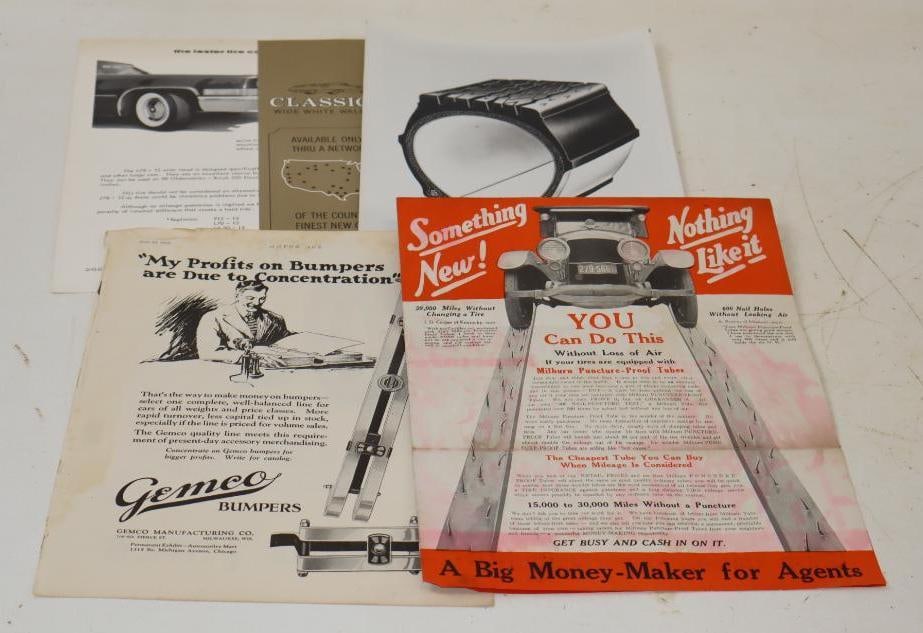 Group of 4 Lester Tire and Milbourn Puncher Proof Advertisements: Largest is 8.5x11