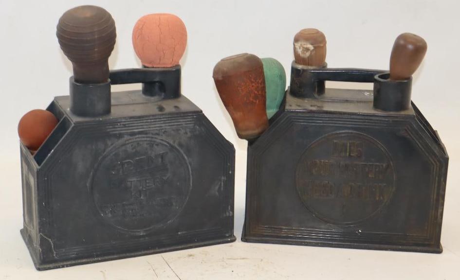 Group of 2 Grant and Does Your Battery Need a Drink Hard Rubber Battery Service Kit: 11x5x10 Each