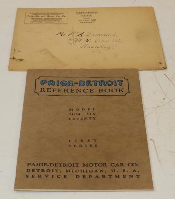 Paige-Detroit Motor Car Model 21-24 Six Seventy Reference Book With Original Shipping Emblem (1 of 6)