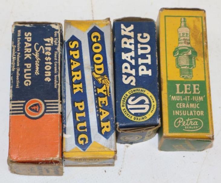 Group of 4 Tire Company Spark Plugs in Original Boxes (1 of 2)