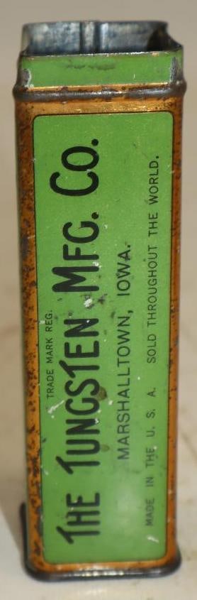 Tungsten Heavy Duty Spark Plug Tin: 4.5x1.5x1 Missing Lid