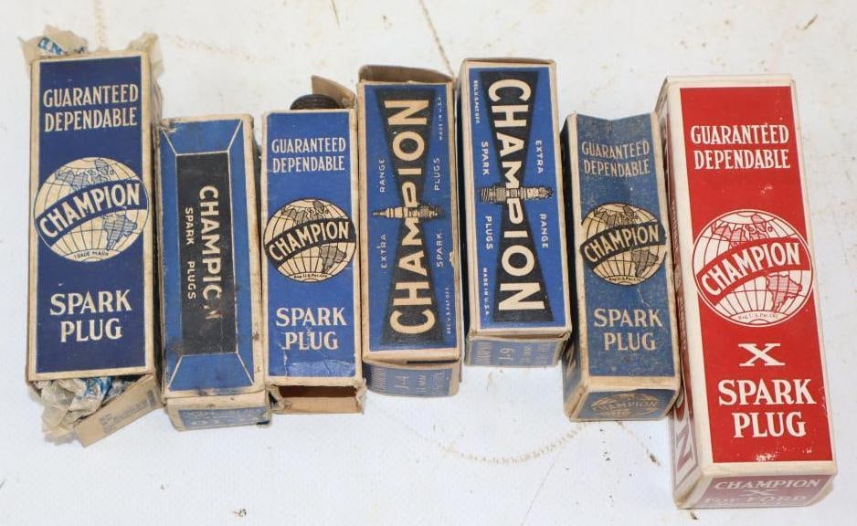 Group of 7 Champion Spark Plugs in Original Boxes (1 of 2)