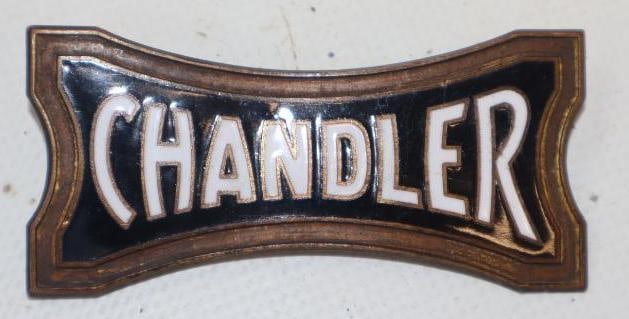 1916-26 Chandler Cloisonne Radiator Emblem: 2.75x1.25