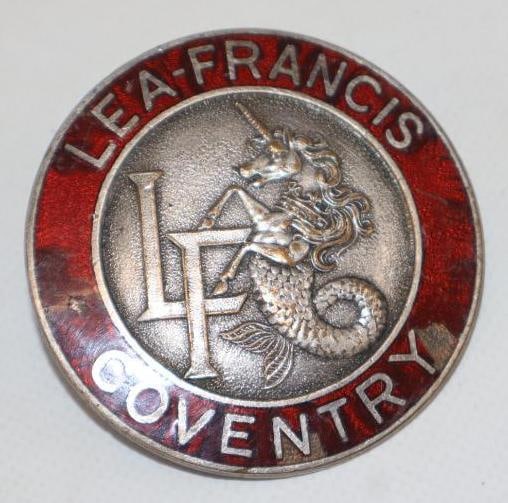 Lea-Francis Conventry Cloisonne Radiator Emblem: 2.5x2.5