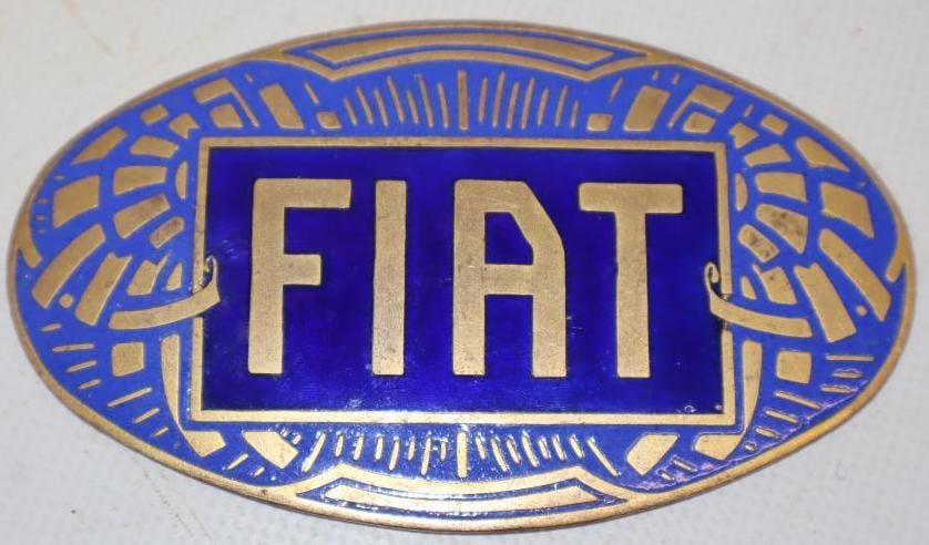 1904-21 Fiat Cloisonne Radiator Emblem: 4x2.25