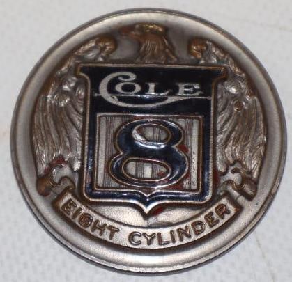 1916-22 Cole 8 Cloisonne Radiator Emblem: 1.5x1.5