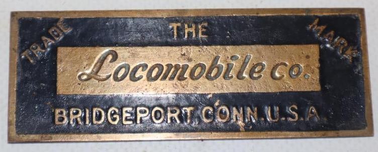 1900-1912 Brass Locomobile Radiator Emblem: 3.5x1.25