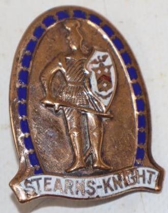 1928-29 Stearns-Knight Cloisonne Radiator Emblem: 1.5X2.25