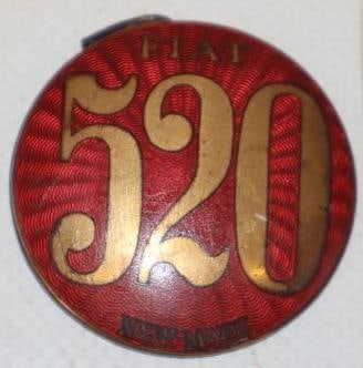 1910-18 American Fiat 520 Cloisonne Radiator Emblem: 1.5x1.5