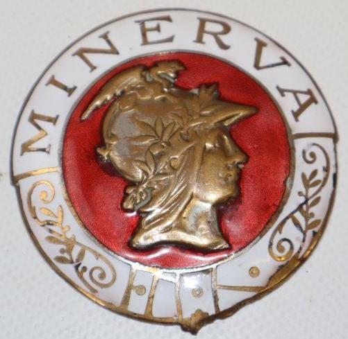 1927 Minerva Cloisonne Radiator Emblem: 2.5x2.5