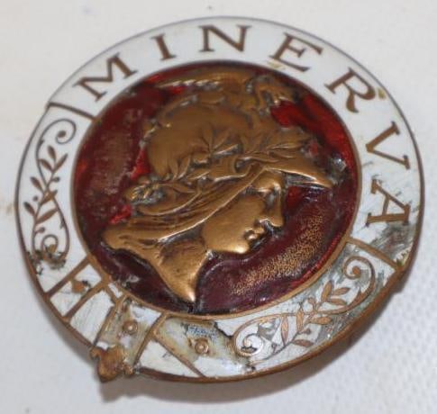 1927 Minerva Cloisonne Radiator Emblem: 2.5x2.5