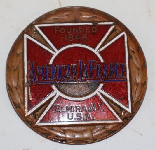 1914-18 Cloisonne American La France Fire Apparatus Radiator Emblem (1 of 2)