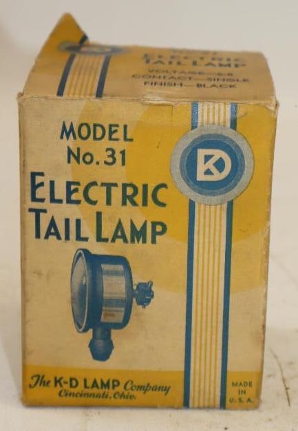 Electric K-D Tail Lamp in Original Box: 3x3x4.25