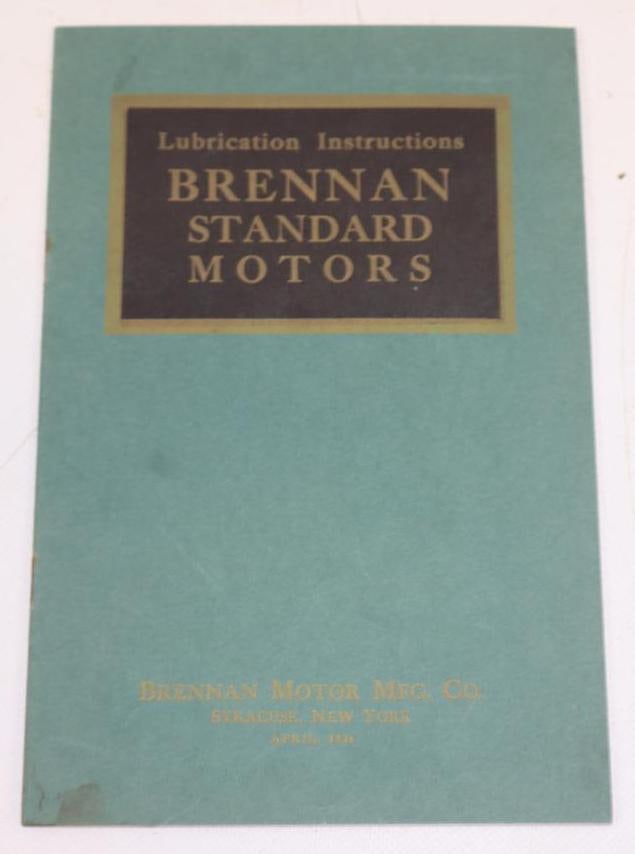 1926 Brennan Standard Motor Lubrication Guide (1 of 4)