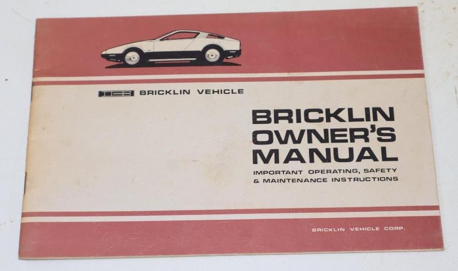 Bricklin Vehicle Owners Manual (1 of 4)