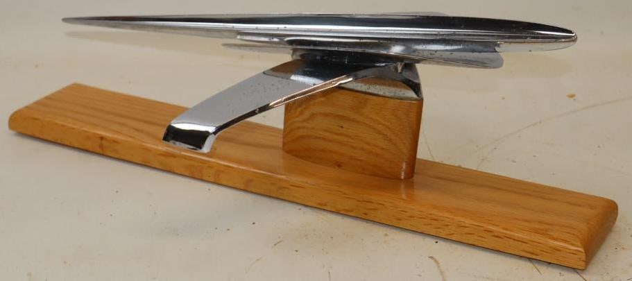 1954 Studebaker Hood Ornament Mounted Wood Base (1 of 3)