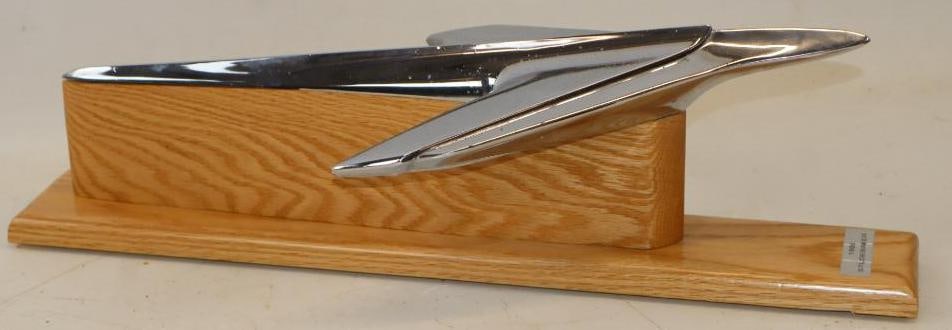 1955 Studebaker Hood Ornament Mounted On Wood Base (1 of 3)