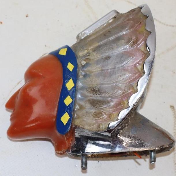 Indian Chief Light Up Accessory Hood Ornament: 4.25x2.75x4.5